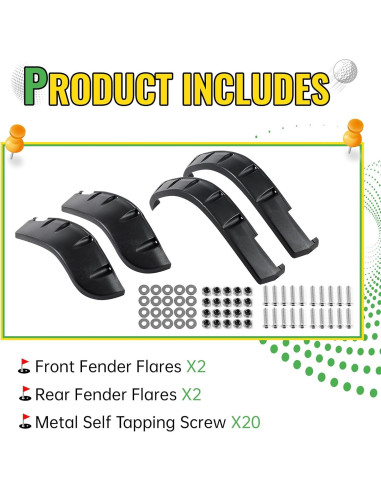 Extensiones de Guardabarros Yamaha G14 G16 G19 G20 G22 - 4PCS