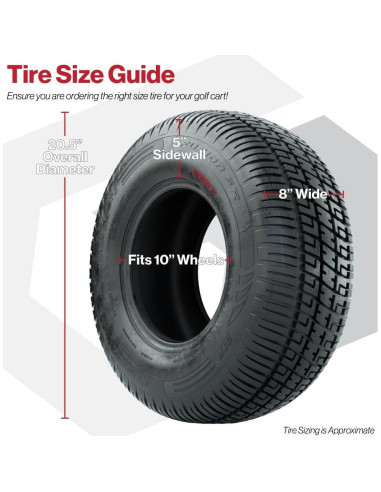 Neumático Radial GTW Fusión S/R 205/65-R10 para Carro de Golf