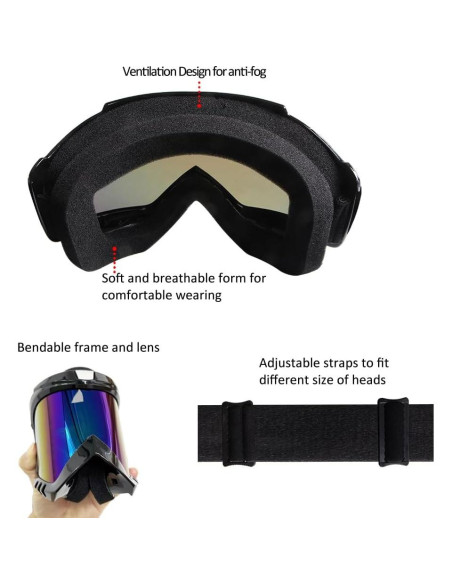 Gafas de Motocross LMAVAG 2 Pack UV400 Anti-vaho