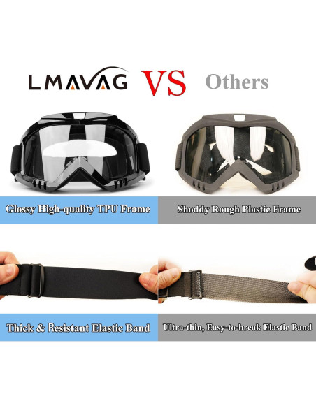 Gafas de Motocross LMAVAG 2 Pack UV400 Anti-vaho