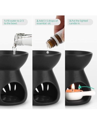 Juego de 2 quemadores de aceite esencial ComSaf cerámica 90ml