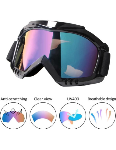 Gafas de Motocross LMAVAG 2 Pack UV400 Anti-vaho