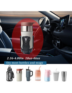 Expansor Soporte para Tazas de Coche LOUVERTOIL Ajustable 7.5-14 cm 2