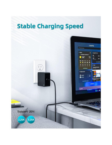 Cargador DEXPT 65W Compatible con Lenovo Ideapad 3 y Yoga