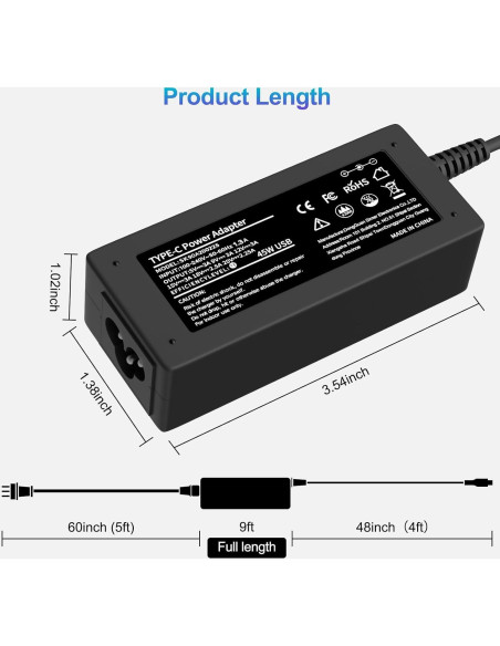 Cargador USB C 45W Dell para Chromebook y Laptop - Adaptador Rápido