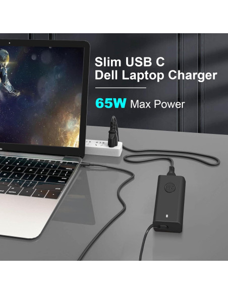 Cargador USB-C 65W Dell Adaptador de Corriente para Laptop