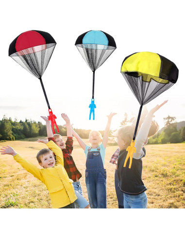 Juguetes Paracaídas Coloridos 3 Unidades para Niños 4-8 Años