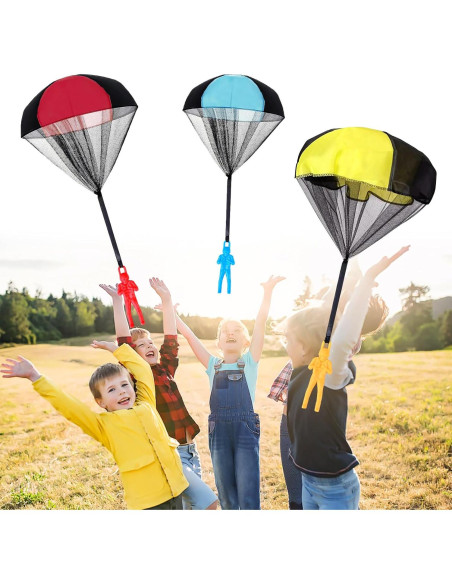 Juguetes Paracaídas Coloridos 3 Unidades para Niños 4-8 Años