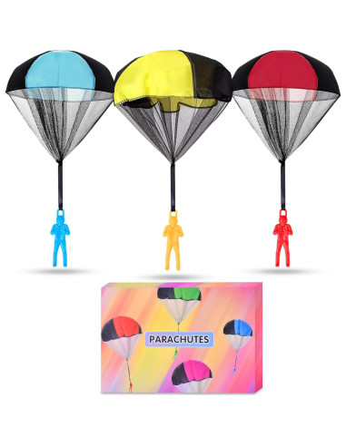 Juguetes Paracaídas Coloridos 3 Unidades para Niños 4-8 Años