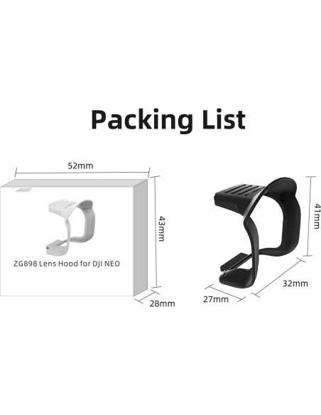 Capucha de Sombreado para Lente DJI NEO - Antirreflejo Negro