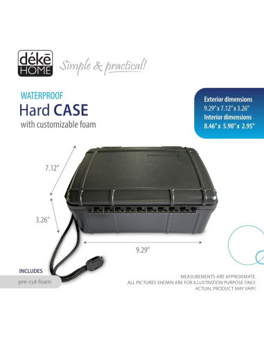 Estuche Duro Impermeable Deke Home 23.6x18.1cm para Equipos