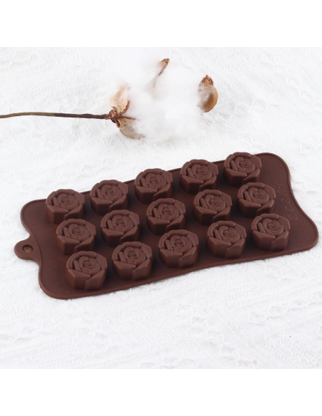 4 Moldes de Silicona para Chocolate YIMINGMOLD Flores