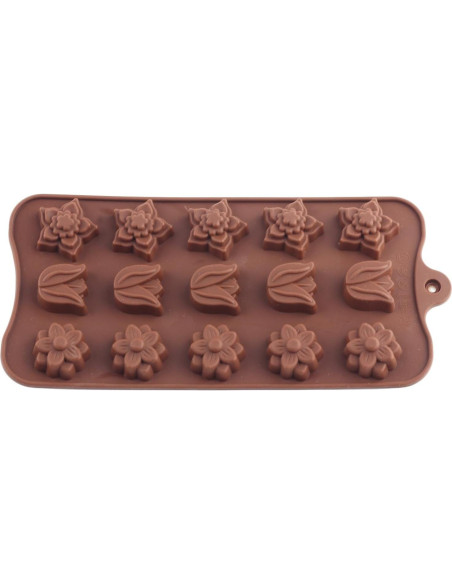 4 Moldes de Silicona para Chocolate YIMINGMOLD Flores