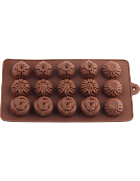 4 Moldes de Silicona para Chocolate YIMINGMOLD Flores