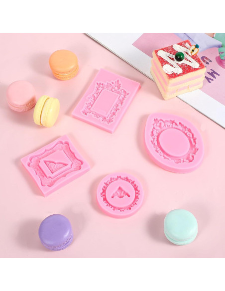 4 Moldes de Silicona para Marco de Foto JJUNW - Rosa