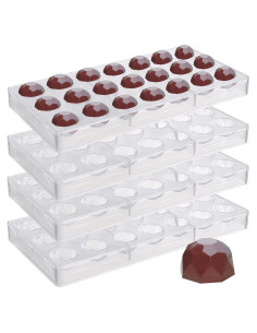 Molde de Chocolate Yopay 4 Piezas 84 Cavidades Diamante