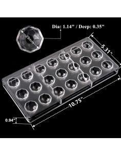Molde de Chocolate Yopay 4 Piezas 84 Cavidades Diamante 2