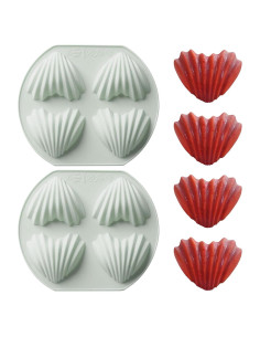 Set de 2 Moldes de Madeleine Corazón Fchil 8 Cavidades Silicona