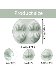 Set de 2 Moldes de Madeleine Corazón Fchil 8 Cavidades Silicona 2