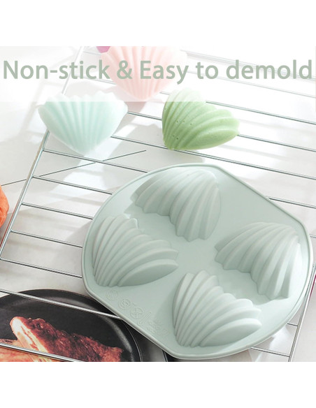 Set de 2 Moldes de Madeleine Corazón Fchil 8 Cavidades Silicona