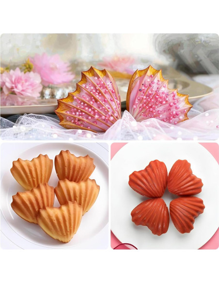 Set de 2 Moldes de Madeleine Corazón Fchil 8 Cavidades Silicona