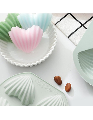 Set de 2 Moldes de Madeleine Corazón Fchil 8 Cavidades Silicona