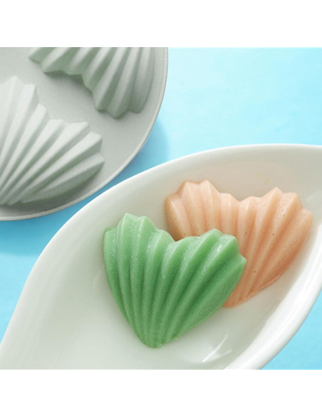 Set de 2 Moldes de Madeleine Corazón Fchil 8 Cavidades Silicona