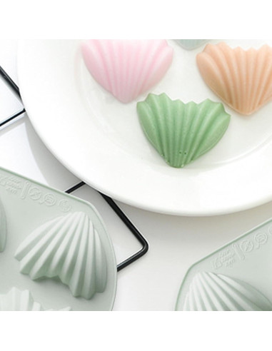 Set de 2 Moldes de Madeleine Corazón Fchil 8 Cavidades Silicona