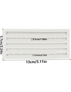 Molde de Silicona para Fondant QDMOLDS Cuerda de Cáñamo 13x5.7cm 2