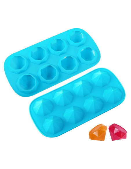 Moldes de Hielo Webake 2 Pack Silicona Diamante 16 Cavidades