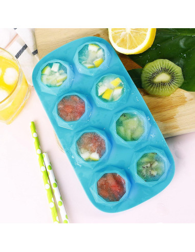 Moldes de Hielo Webake 2 Pack Silicona Diamante 16 Cavidades