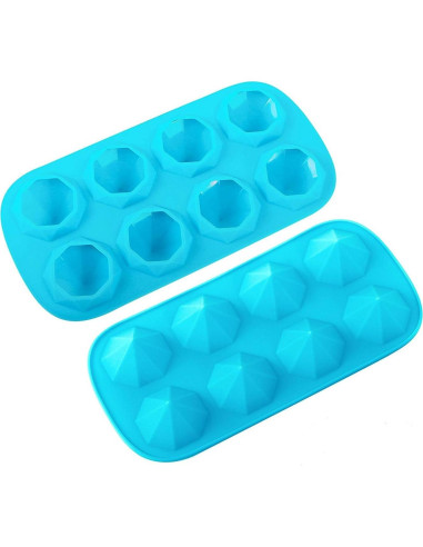Moldes de Hielo Webake 2 Pack Silicona Diamante 16 Cavidades