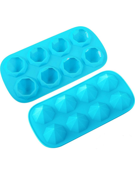 Moldes de Hielo Webake 2 Pack Silicona Diamante 16 Cavidades