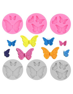 Juego de 6 Moldes de Silicona Mariposa Telooco para Chocolates