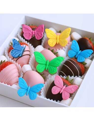 Juego de 6 Moldes de Silicona Mariposa Telooco para Chocolates