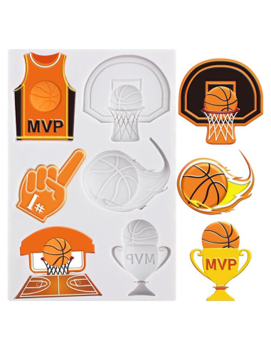 Molde de Silicona para Fondant Baloncesto QDMOLDS 8x8 cm
