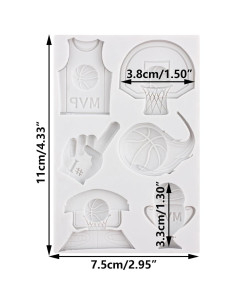 Molde de Silicona para Fondant Baloncesto QDMOLDS 8x8 cm 2