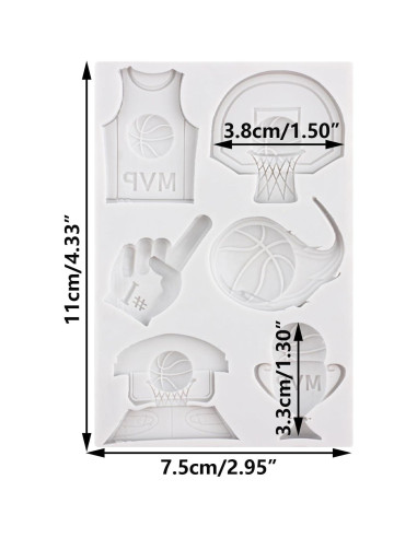Molde de Silicona para Fondant Baloncesto QDMOLDS 8x8 cm