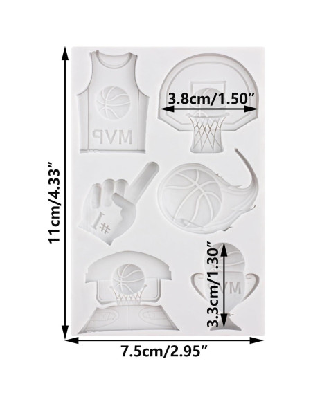 Molde de Silicona para Fondant Baloncesto QDMOLDS 8x8 cm