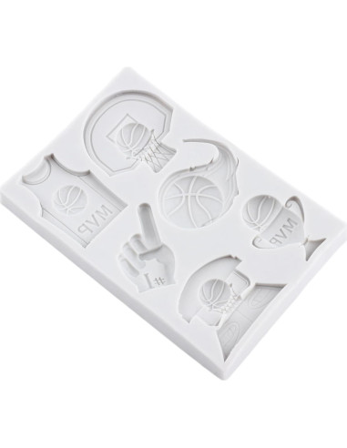 Molde de Silicona para Fondant Baloncesto QDMOLDS 8x8 cm