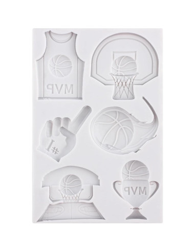 Molde de Silicona para Fondant Baloncesto QDMOLDS 8x8 cm