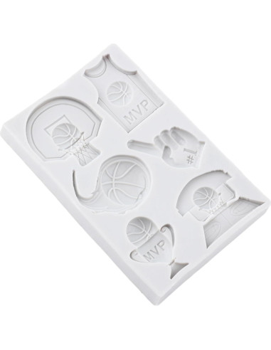 Molde de Silicona para Fondant Baloncesto QDMOLDS 8x8 cm
