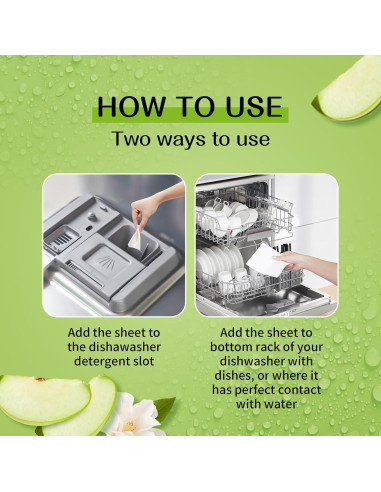 Hojas de detergente para lavavajillas YUCO 100 cargas Manzana