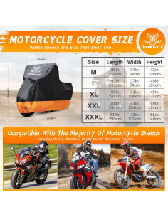 Funda de Motocicleta Tokept Impermeable Universal 218 cm 2