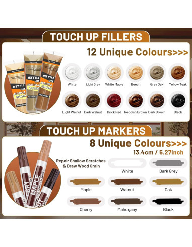 Kit de Reparación de Madera Hangzhou - 12 Colores Relleno
