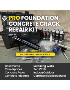 Kit de Reparación de Grietas en Concreto RadonSeal PRO 18.3 m 2