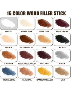 Palos de Relleno de Madera Lifreer - 16 Colores para Reparación 2