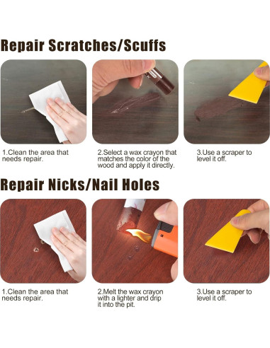 Palos de Relleno de Madera Lifreer - 16 Colores para Reparación