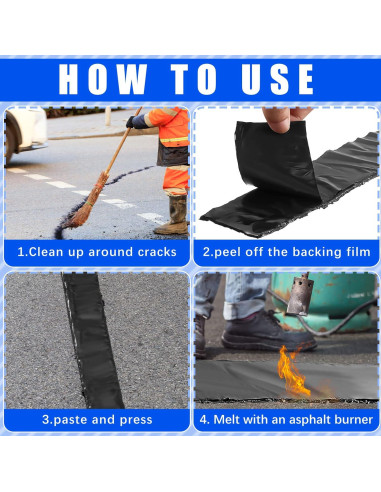 Cinta de Relleno de Grietas de Asfalto Fabbay 2 Rollos 15.24m