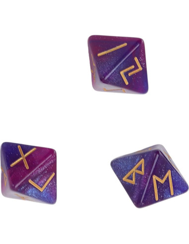 Dado Rúnico 8 Caras SPYMINNPOO - Set de 3 Dados Azul